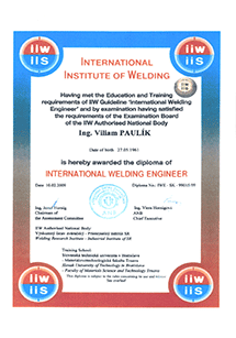 IIW certifikát